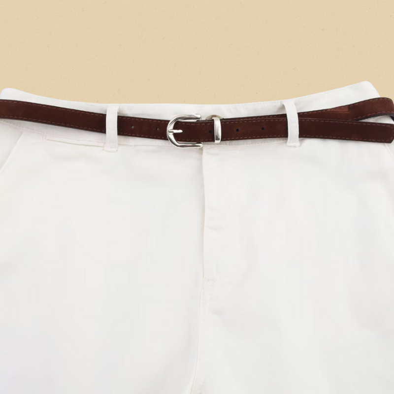 Dames shorts med bælte og læg – Linavera
