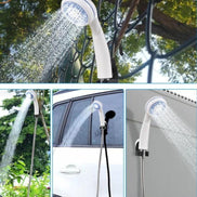 Bærbar bruser med USB pumpe og håndbruser – mobil bruser til camping og udendørs brug – Travara