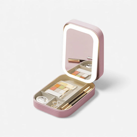 Lumivelle makeup organizer – makeup boks med LED spejl og rumopdeling