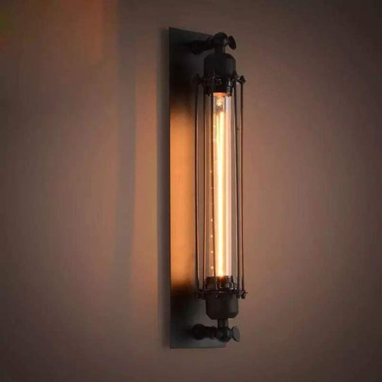 Industra lampa ścienna – czarna lampa ścienna z żelaza do użytku wewnętrznego