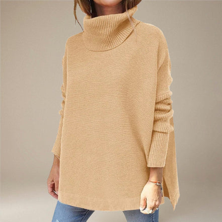 Lunéra langærmet sweater med høj hals og løs pasform