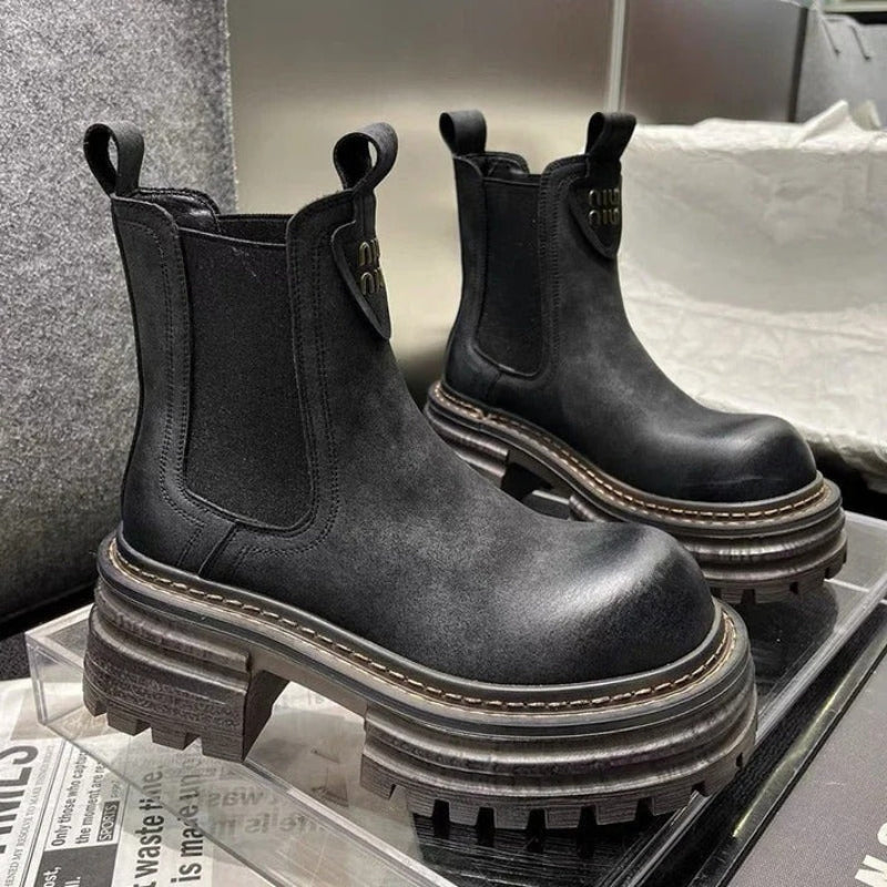 Solmera ankle boots med rund tå