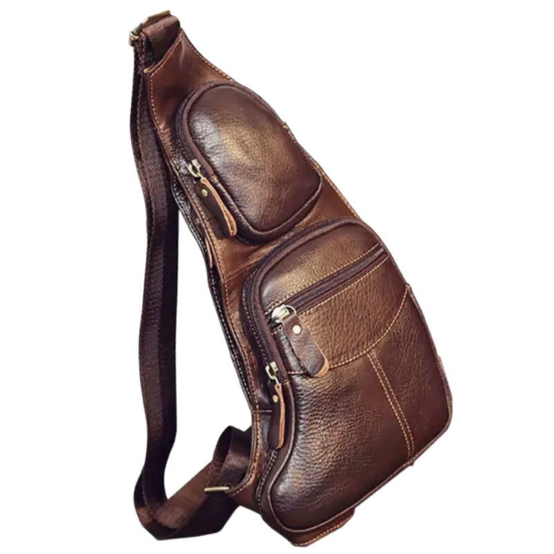 Zenvira dame skuldertaske crossbody med lynlåslommer justerbar rem kompakt