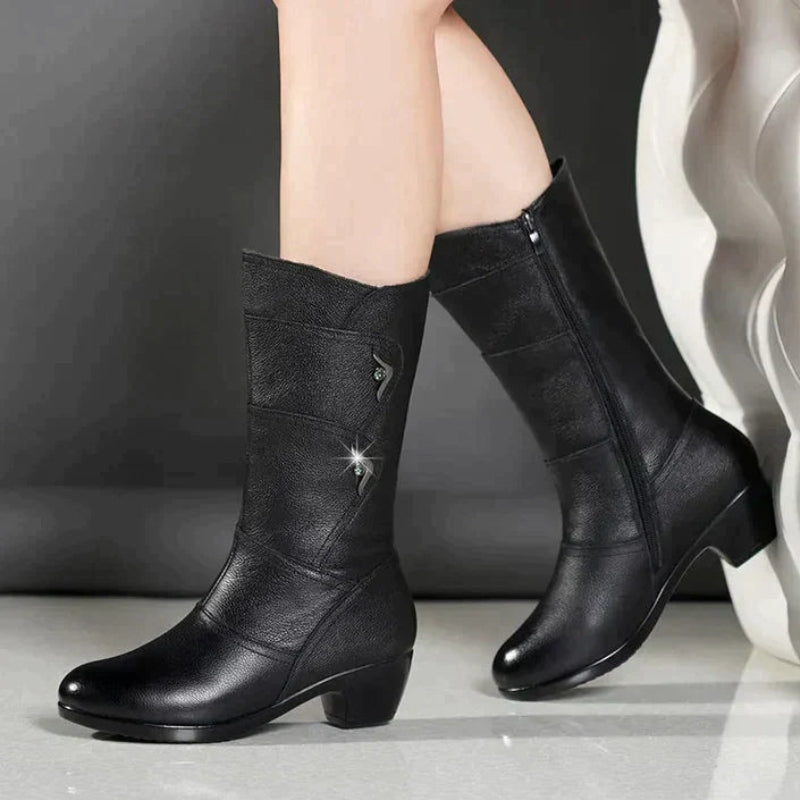 Velmira knee high boots med lynlås