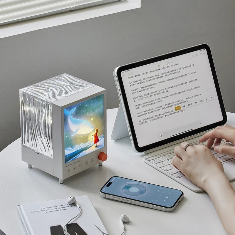 Solvixa LED projektorlampe med Bluetooth højttaler – bordlampe med lysprojektion