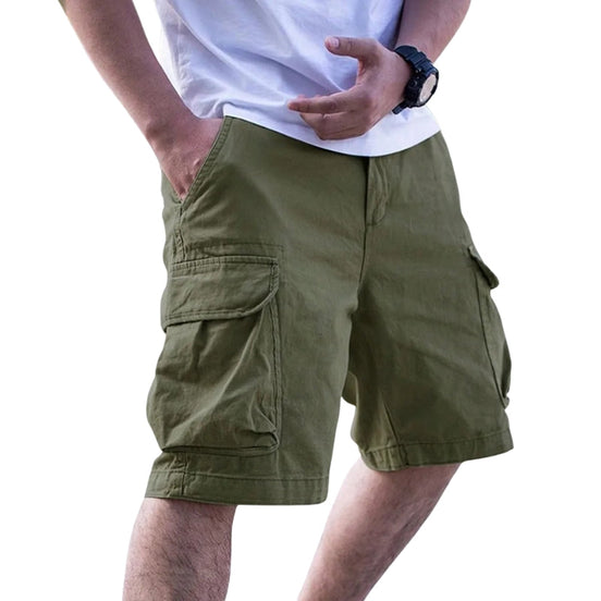 Herre cargo shorts med lommer og knap- og lynlåslukning – shorts til hverdag og fritid – Kervano