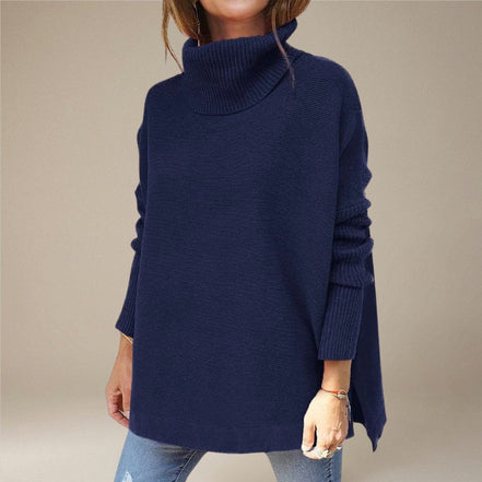 Lunéra langærmet sweater med høj hals og løs pasform