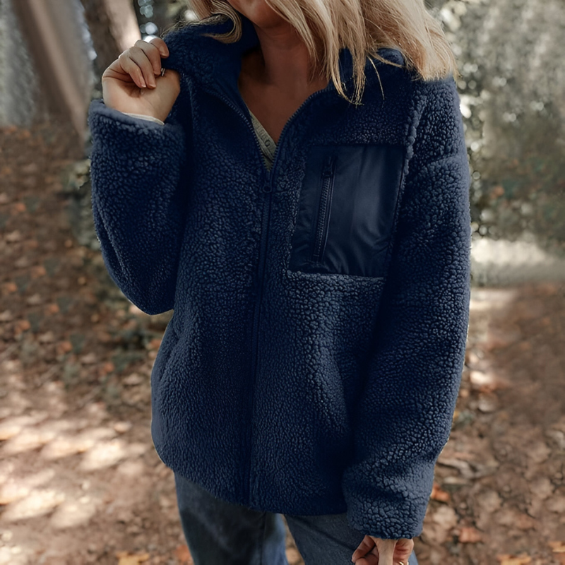Marella Teddy Fleece Jakke med Lynlås