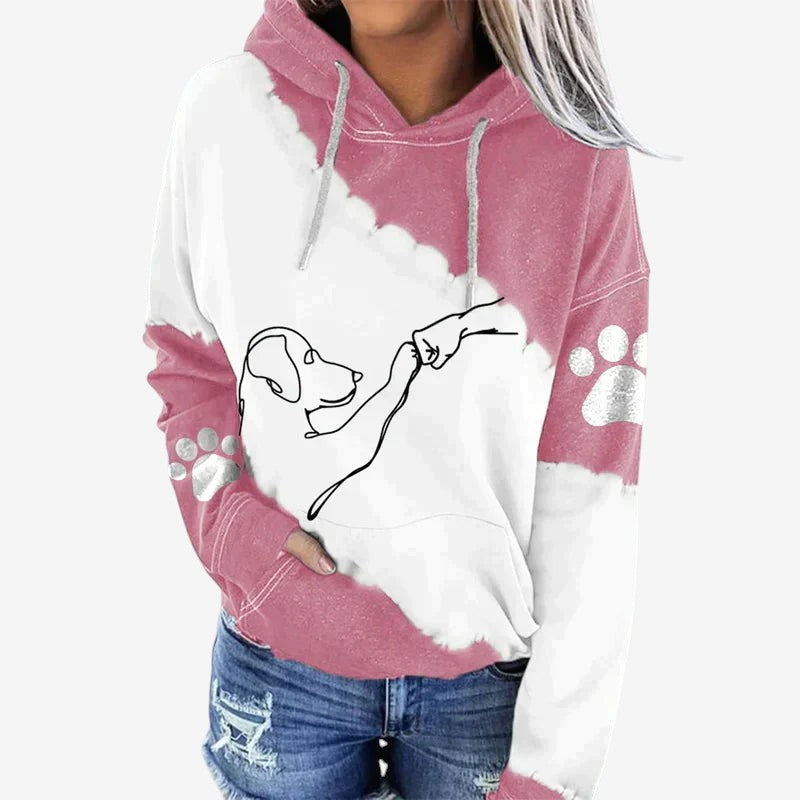 Novara printed hoodie med justerbar hætte