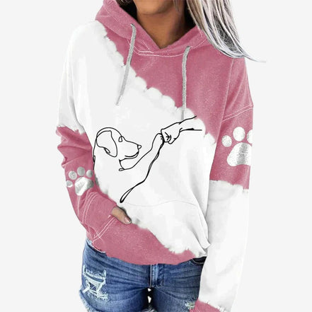Novara printed hoodie med justerbar hætte