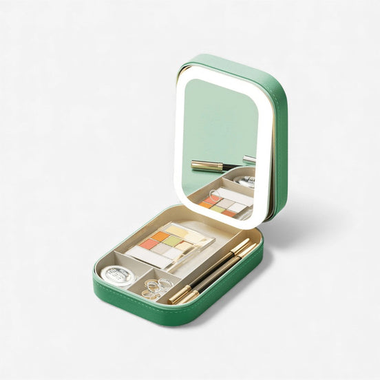 Lumivelle makeup organizer – makeup boks med LED spejl og rumopdeling