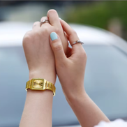 Lunévia dameur – armbåndsur med rektangulær urskive og metalrem
