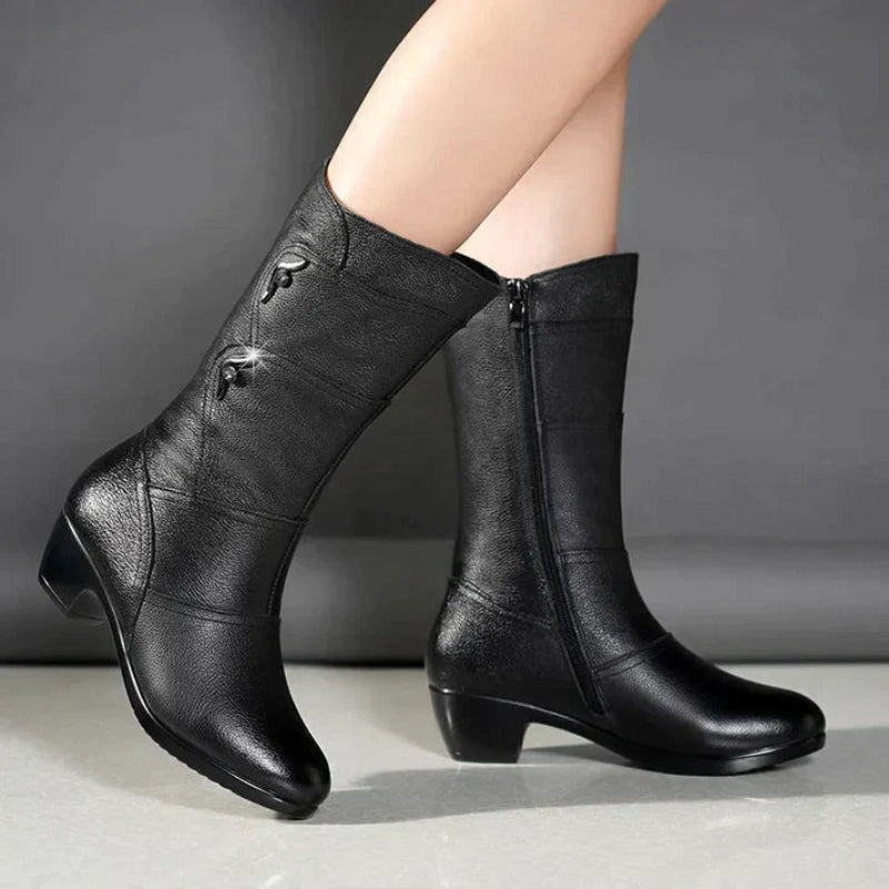 Velmira knee high boots med lynlås