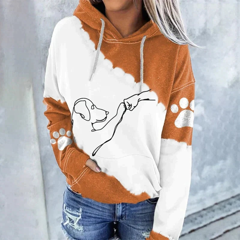 Novara printed hoodie med justerbar hætte