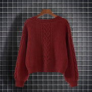 Elviane langærmet sweater med V-hals og knaplukning