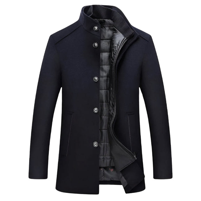 Daan - Trenchcoat met lange mouwen, knopen en rits Velani