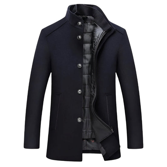 Daan - Trenchcoat met lange mouwen, knopen en rits Velani