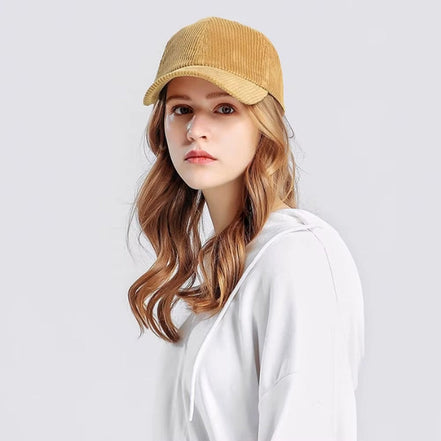 Cordelle dame cap – baseball cap i cord med justerbar lukning