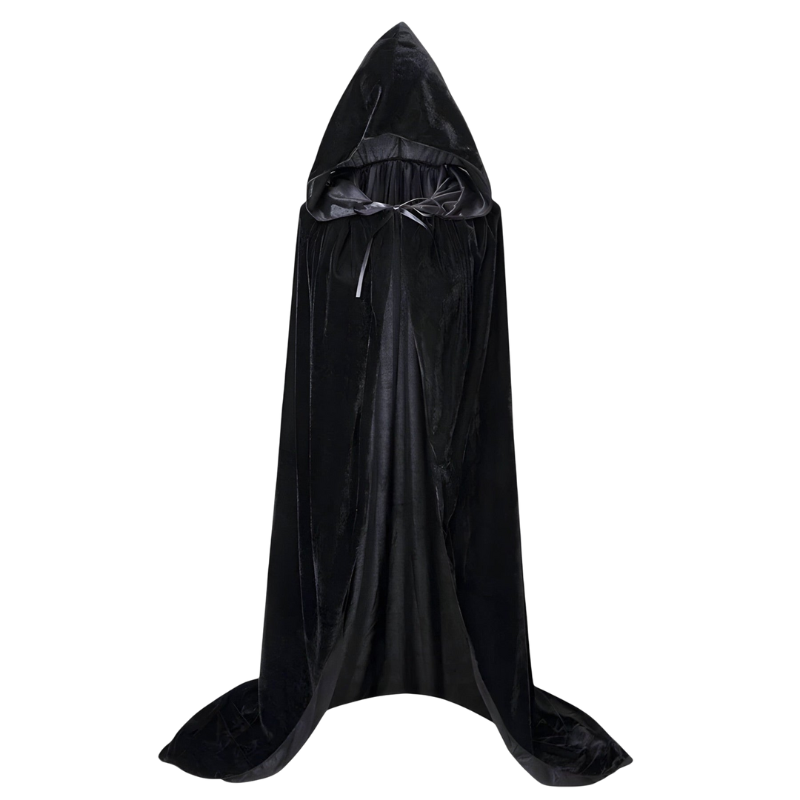 Halloweenský čarodějnický plášť s našitou kapucí – Ravessia
