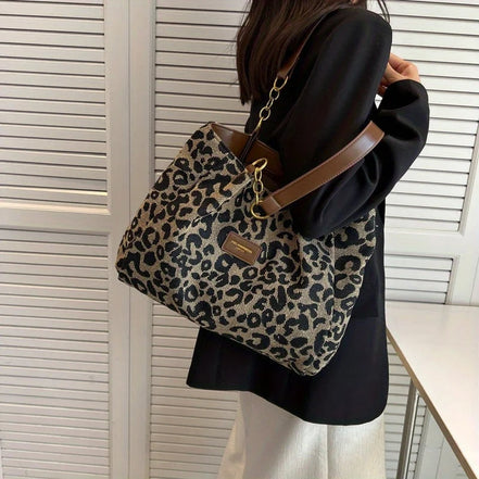 Leovira taske dame – skuldertaske med leopardprint og justerbar rem