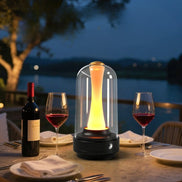 Solvira genopladelig LED bordlampe i ABS – bordlampe med batteridrift