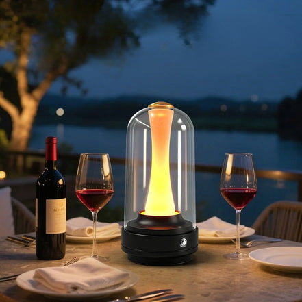 Solvira genopladelig LED bordlampe i ABS – bordlampe med batteridrift