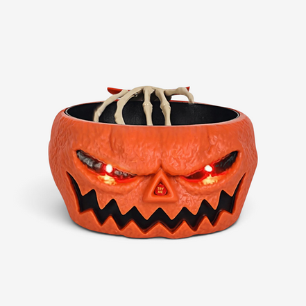 Halloweenska miska na sladkosti so snímačom pohybu a LED očami – Gravor