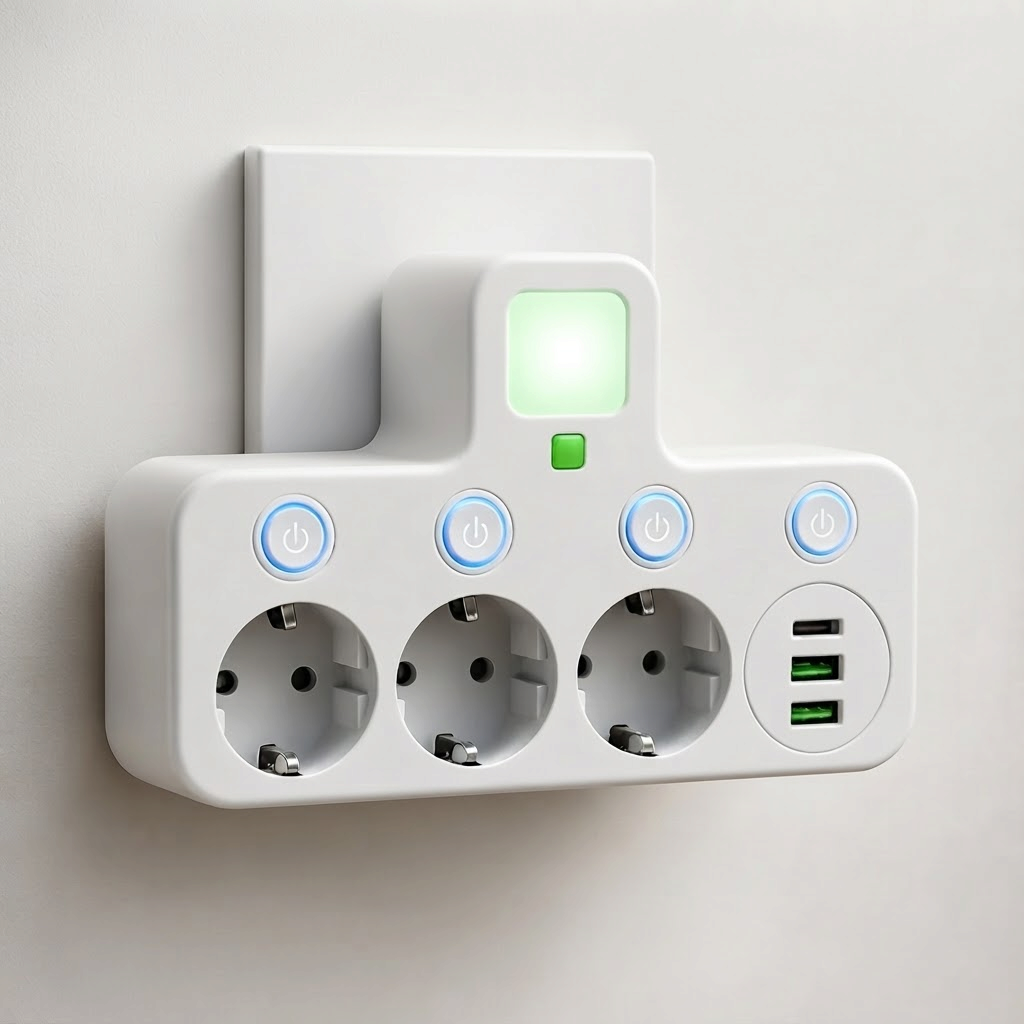 Gniazdko z 3 gniazdami, USB i USB-C – Voltravia