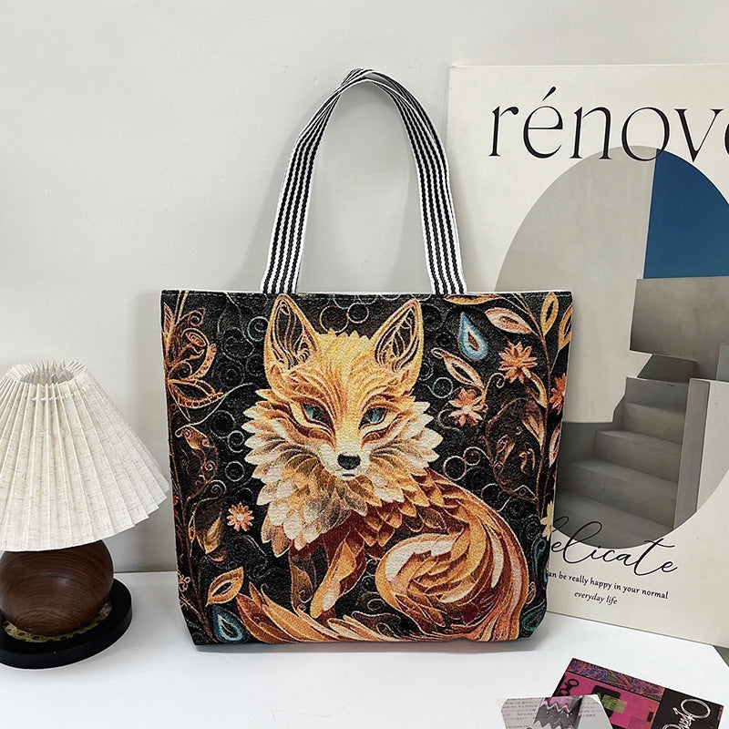 Animera taske dame – tote taske med dyreprint og håndtag