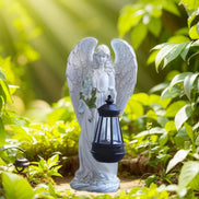 Seralyn solcellelampe med engel figur – LED lampe i plastik til jordplacering