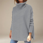 Lunéra langærmet sweater med høj hals og løs pasform