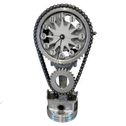 Gearonix metal bordur – industrielt design med roterende tandhjul