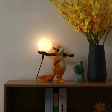 Squirena LED mini bordlampe i trædesign
