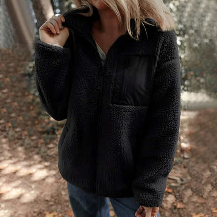 Marella Teddy Fleece Jakke med Lynlås