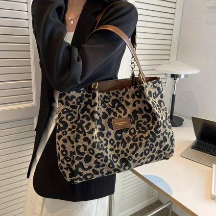 Leovira taske dame – skuldertaske med leopardprint og justerbar rem
