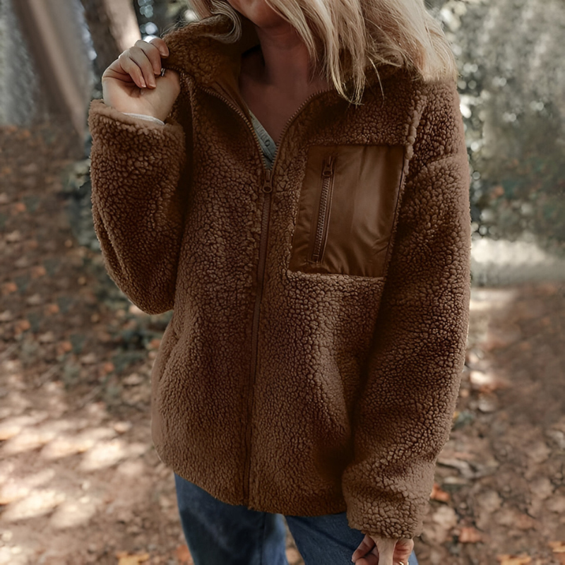 Marella Teddy Fleece Jakke med Lynlås
