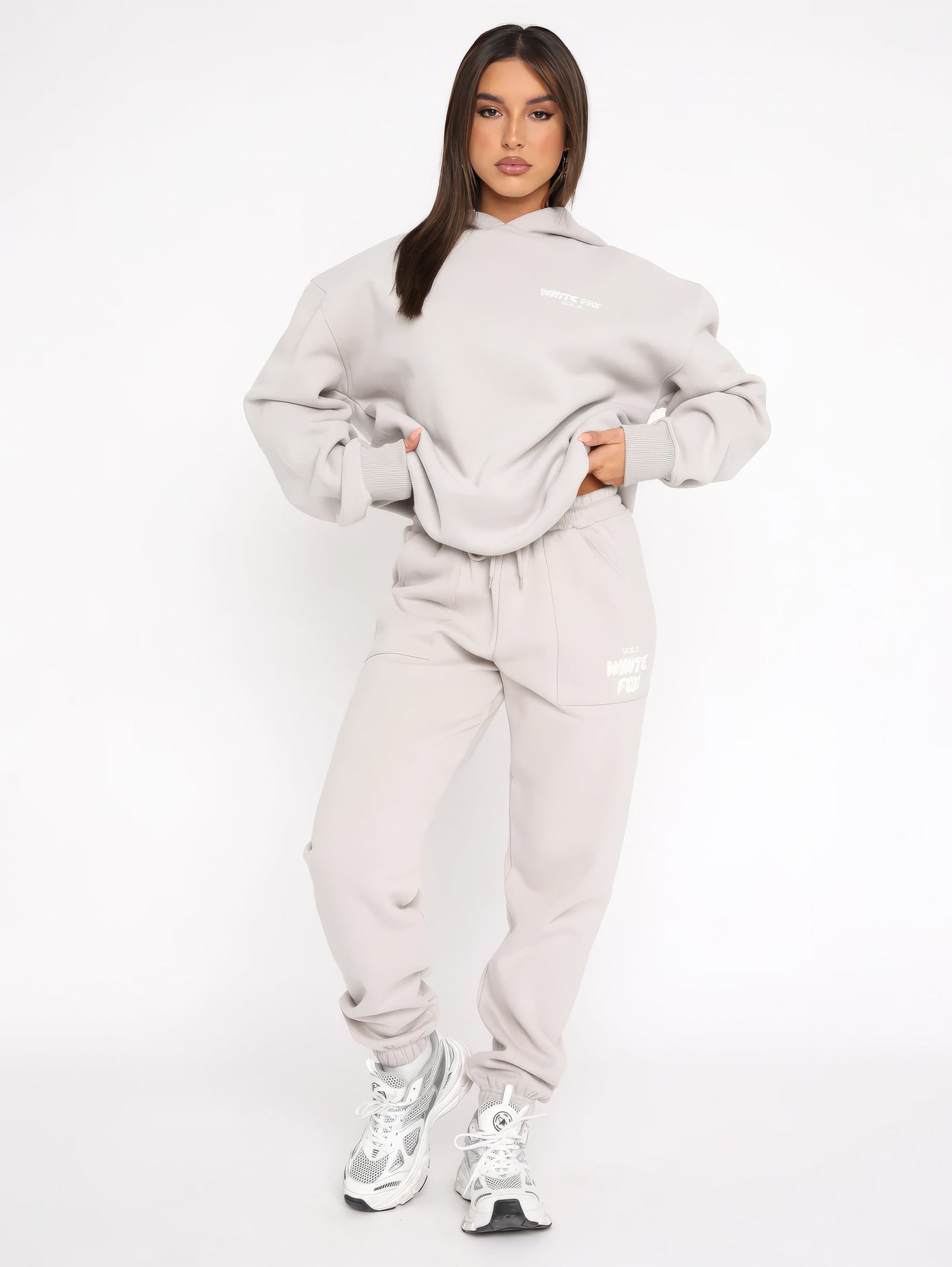 White Fox Luxe Lounge Set – Hoodie & Joggers