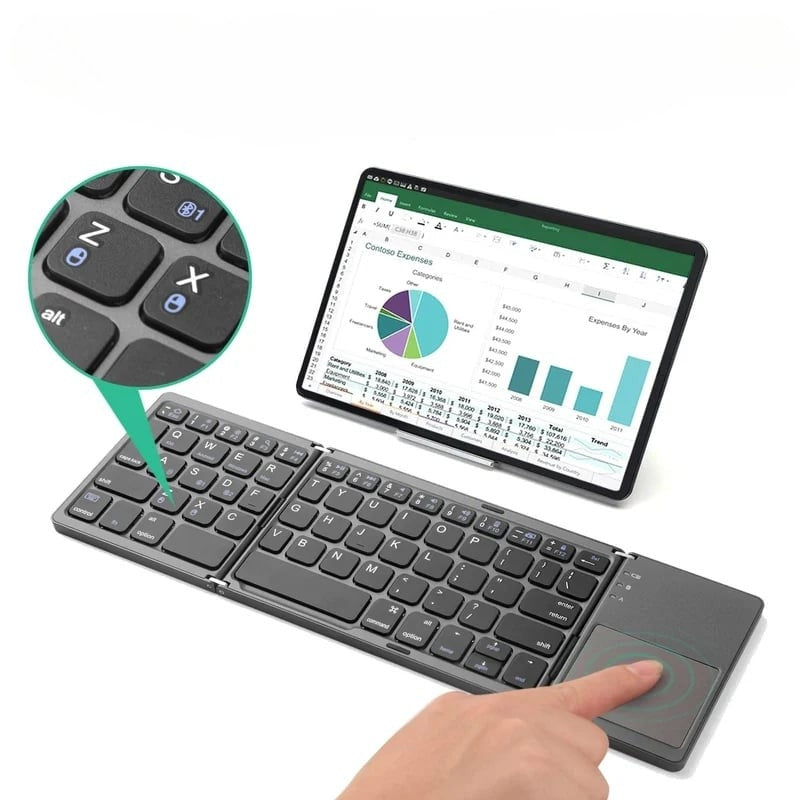 FlexiKey foldbart tastatur – Bluetooth med touchpad
