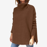 Lunéra langærmet sweater med høj hals og løs pasform