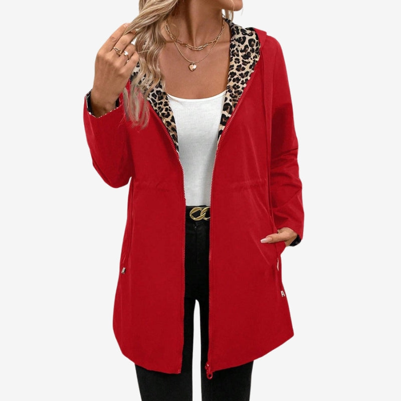 Revania reversible hooded coat med lynlås