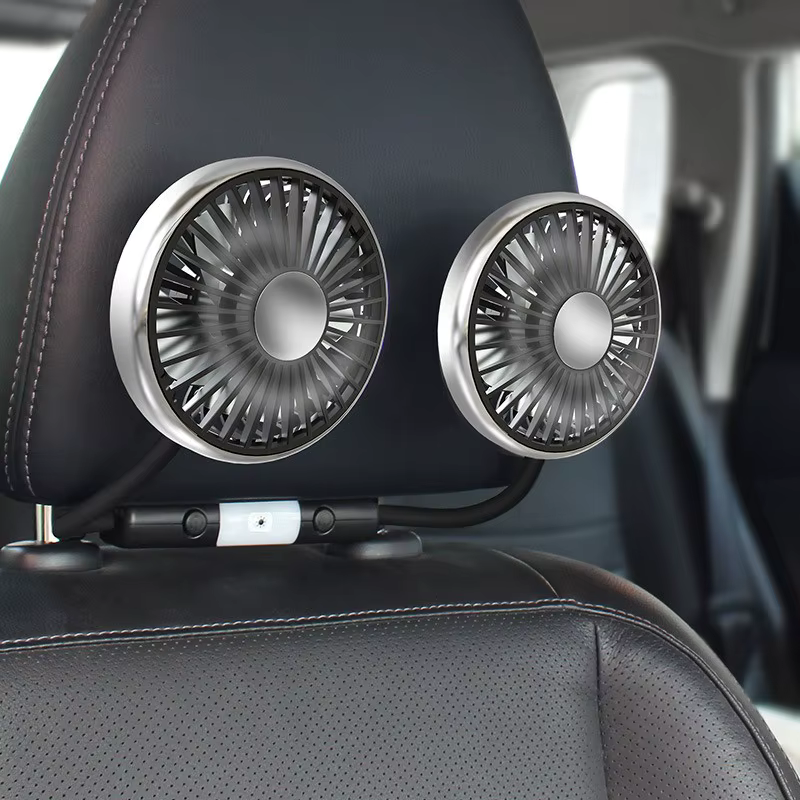 Bilventilator med dobbelthoved og USB-tilslutning – Virexo