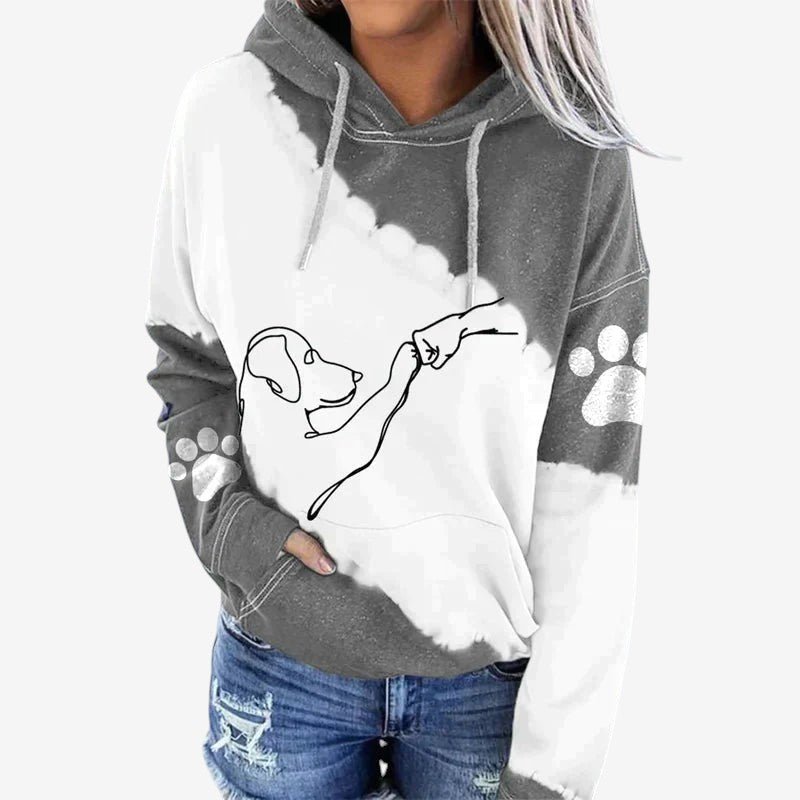 Novara printed hoodie med justerbar hætte