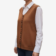 Elviana round neck vest med knapper