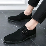 Herresko med spids tå og monk strap – formelle sko med skridsikker sål – Veltrano