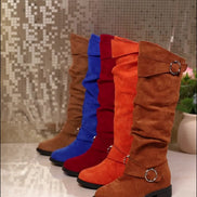 Norellia Knit High Boots – knæhøje slip-on støvler med tekstiloverdel og platformhæl
