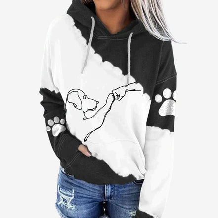 Novara printed hoodie med justerbar hætte