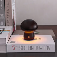 Tervia LED bordlampe i træ – lampe med berøringsstyring og USB-opladning