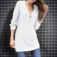 Elvara slim fit sweater dress med lynlåskrave