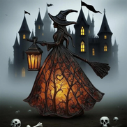 LED tekvicová lampa na Halloween s batériovým osvetlením – Nymora