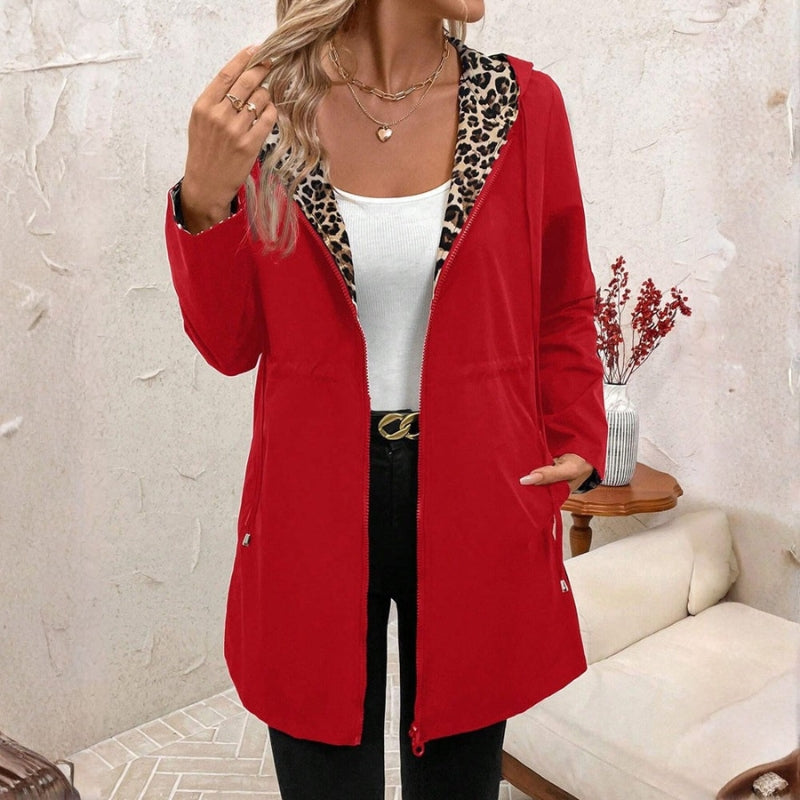 Revania reversible hooded coat med lynlås